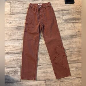 PacSun 90’s Boyfriend Rust Colored Distressed Jeans Size 25